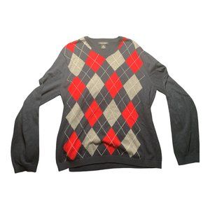 Banana Republic Cotton Cashmere Multi Color Diamond Pattern Sweater Women's